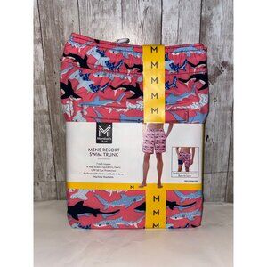 Members Mark Men's Resort Swim Trunks Coral Shark UPF 50+ Quick Dry 7" Inseam M